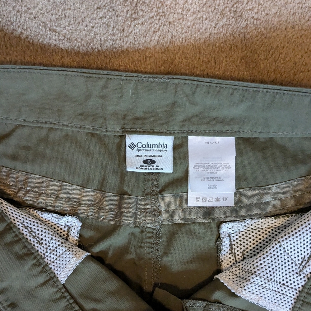 Columbia Women's Cargo Shorts Army Olive Green 6 - Picture 3 of 7